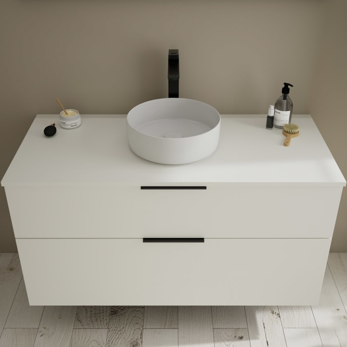 burgbad Eqio Waschtischunterschrank mit Konsolenplatte 120 cm, mit Griff G0200