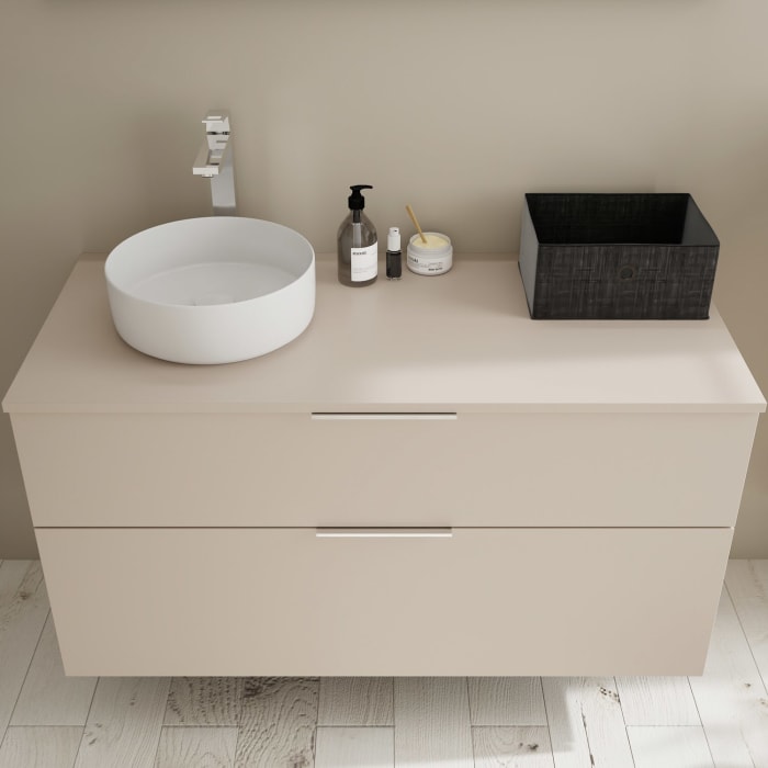 burgbad Eqio Waschtischunterschrank mit Konsolenplatte 120 cm, links, mit Griff G0146