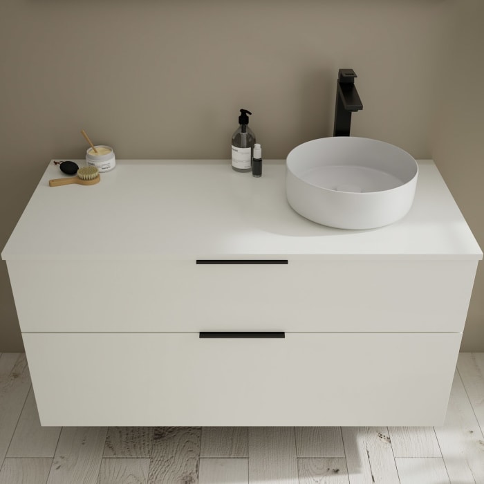 burgbad Eqio Waschtischunterschrank mit Konsolenplatte 120 cm, rechts, mit Griff G0200