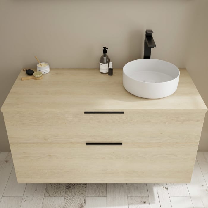 burgbad Eqio Waschtischunterschrank mit Konsolenplatte 120 cm, rechts, mit Griff G0200