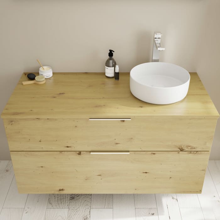 burgbad Eqio Waschtischunterschrank mit Konsolenplatte 120 cm, rechts, mit Griff G0146