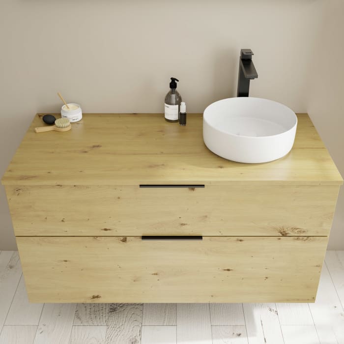 burgbad Eqio Waschtischunterschrank mit Konsolenplatte 120 cm, rechts, mit Griff G0200