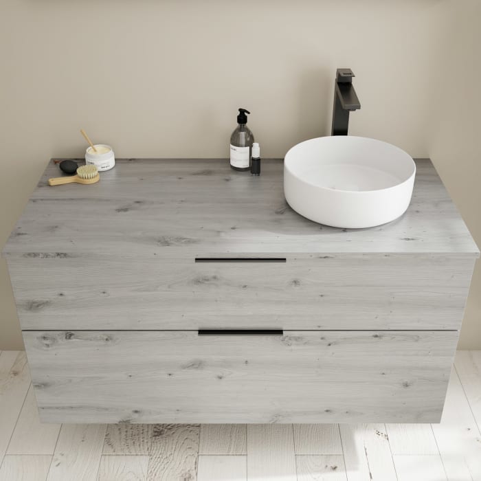 burgbad Eqio Waschtischunterschrank mit Konsolenplatte 120 cm, rechts, mit Griff G0200