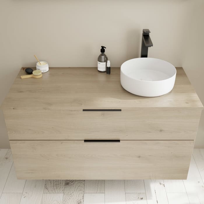 burgbad Eqio Waschtischunterschrank mit Konsolenplatte 120 cm, rechts, mit Griff G0200