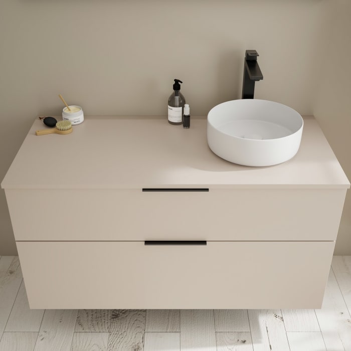 burgbad Eqio Waschtischunterschrank mit Konsolenplatte 120 cm, rechts, mit Griff G0200