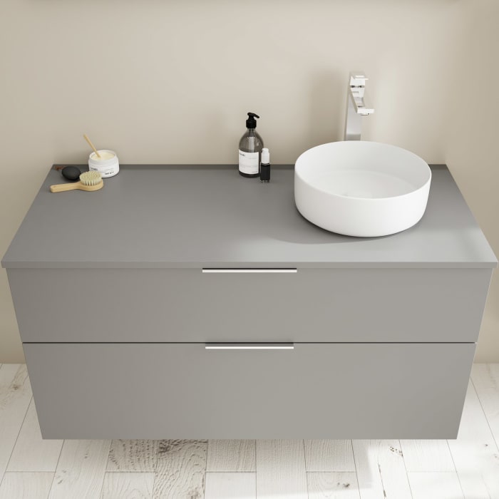 burgbad Eqio Waschtischunterschrank mit Konsolenplatte 120 cm, rechts, mit Griff G0146