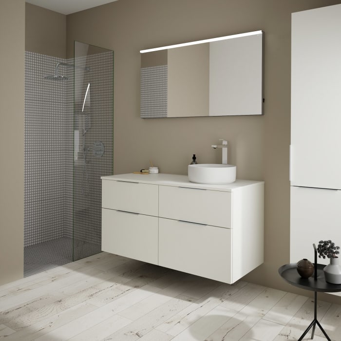 burgbad Eqio Waschtischunterschrank mit Konsolenplatte 120 cm, rechts, mit Griff G0146