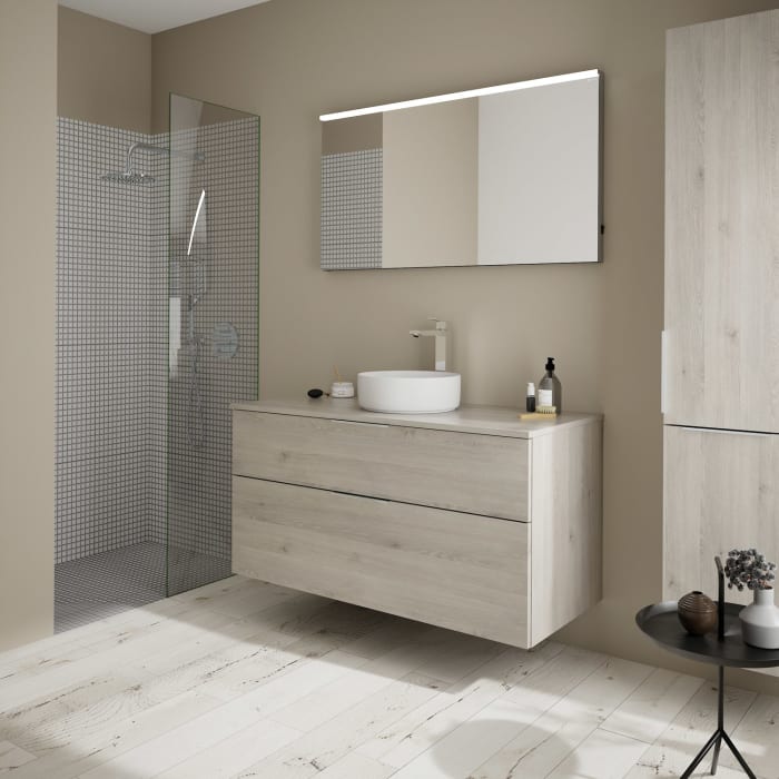 burgbad Eqio Waschtischunterschrank mit Konsolenplatte 120 cm, mit Griff G0146