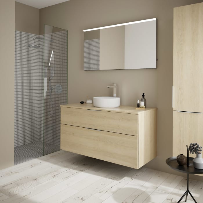 burgbad Eqio Waschtischunterschrank mit Konsolenplatte 120 cm, mit Griff G0146