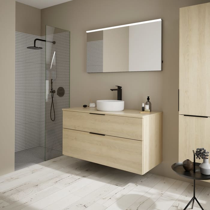 burgbad Eqio Waschtischunterschrank mit Konsolenplatte 120 cm, mit Griff G0200