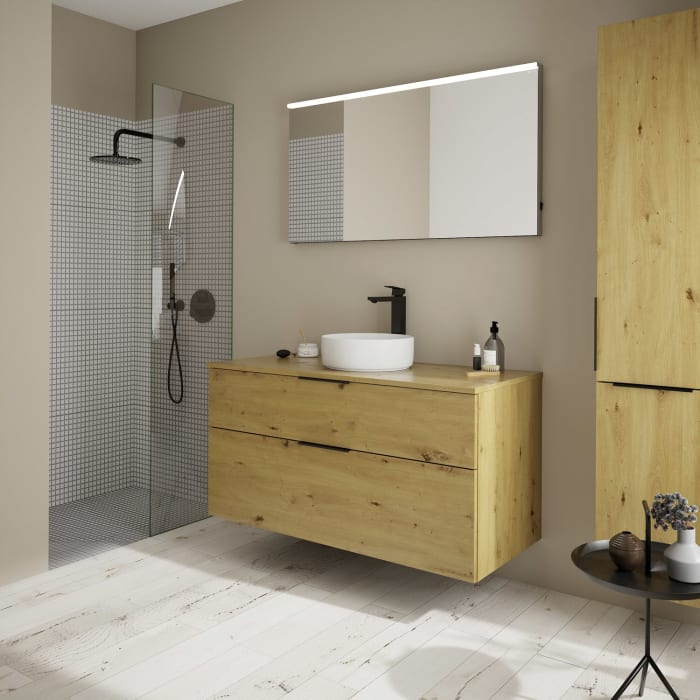 burgbad Eqio Waschtischunterschrank mit Konsolenplatte 120 cm, mit Griff G0200