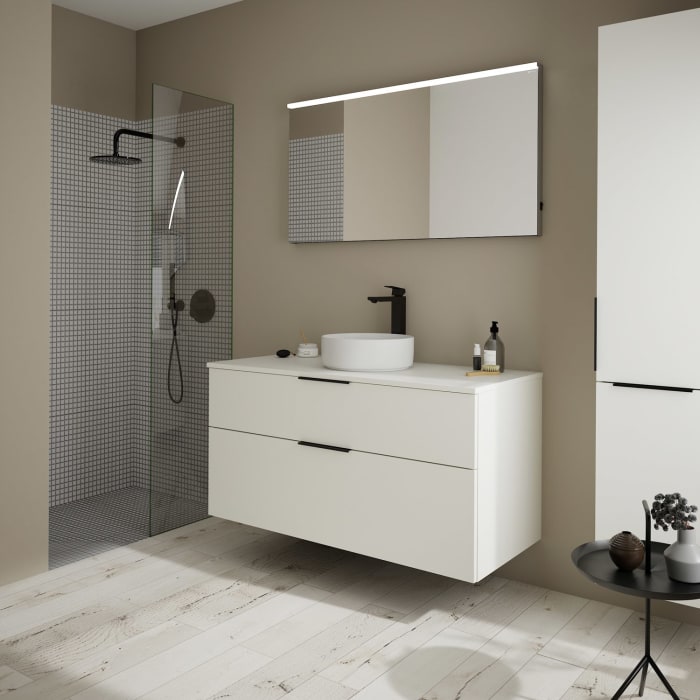 burgbad Eqio Waschtischunterschrank mit Konsolenplatte 120 cm, mit Griff G0200