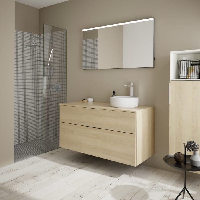 burgbad Eqio Waschtischunterschrank mit Konsolenplatte 120 cm, rechts, mit Griff G0146