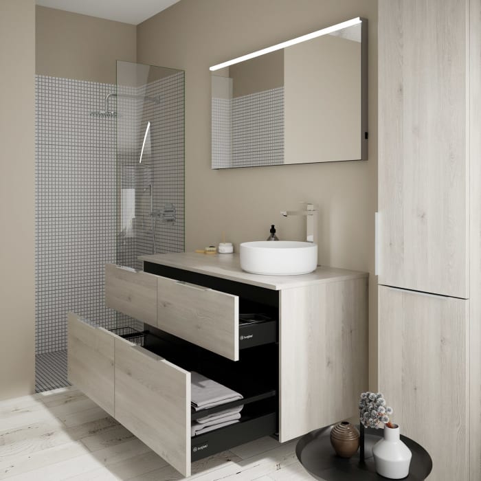 burgbad Eqio Waschtischunterschrank mit Konsolenplatte 120 cm, rechts, mit Griff G0146