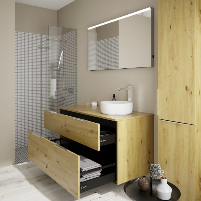 burgbad Eqio Waschtischunterschrank mit Konsolenplatte 120 cm, rechts, mit Griff G0146