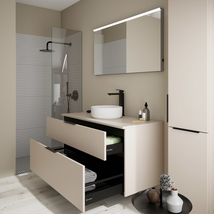 burgbad Eqio Waschtischunterschrank mit Konsolenplatte 120 cm, mit Griff G0200