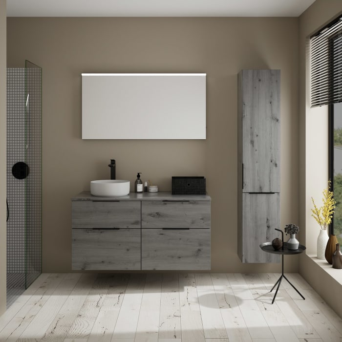 burgbad Eqio Waschtischunterschrank mit Konsolenplatte 120 cm, links, mit Griff G0200