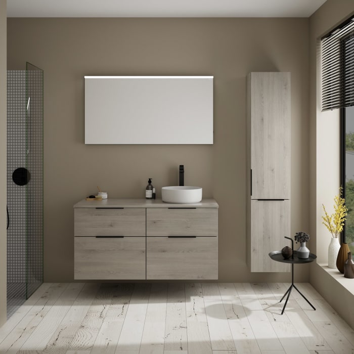 burgbad Eqio Waschtischunterschrank mit Konsolenplatte 120 cm, rechts, mit Griff G0200