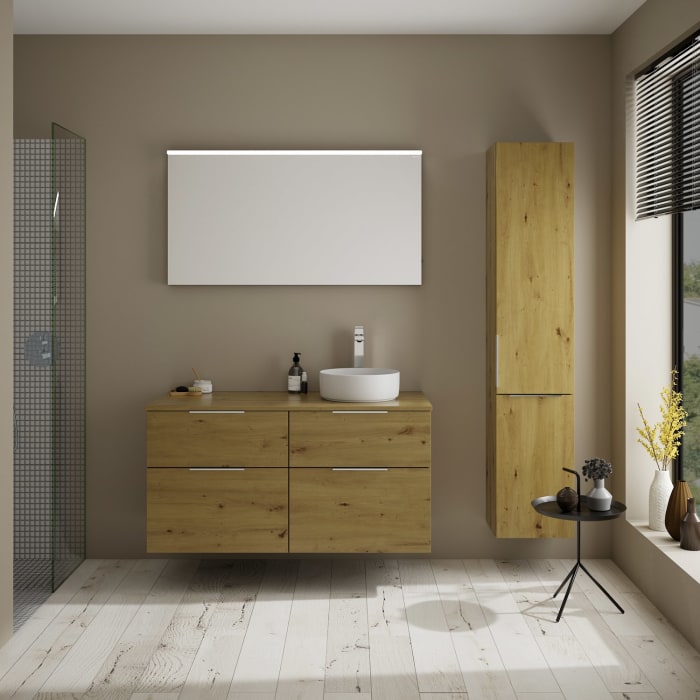 burgbad Eqio Waschtischunterschrank mit Konsolenplatte 120 cm, rechts, mit Griff G0146