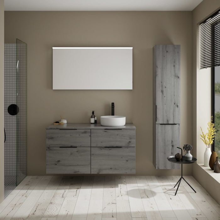 burgbad Eqio Waschtischunterschrank mit Konsolenplatte 120 cm, rechts, mit Griff G0200