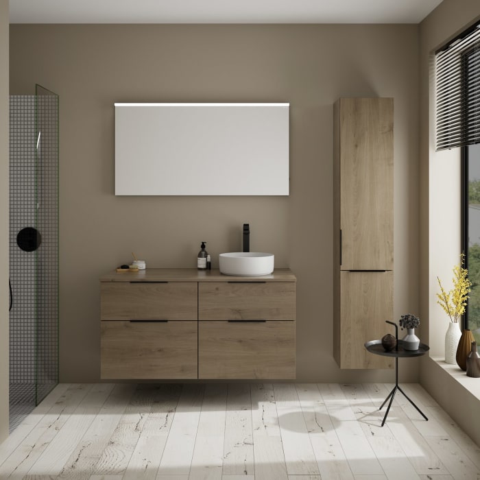 burgbad Eqio Waschtischunterschrank mit Konsolenplatte 120 cm, rechts, mit Griff G0200