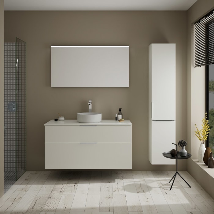 burgbad Eqio Waschtischunterschrank mit Konsolenplatte 120 cm, mit Griff G0146