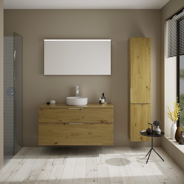 burgbad Eqio Waschtischunterschrank mit Konsolenplatte 120 cm, mit Griff G0146