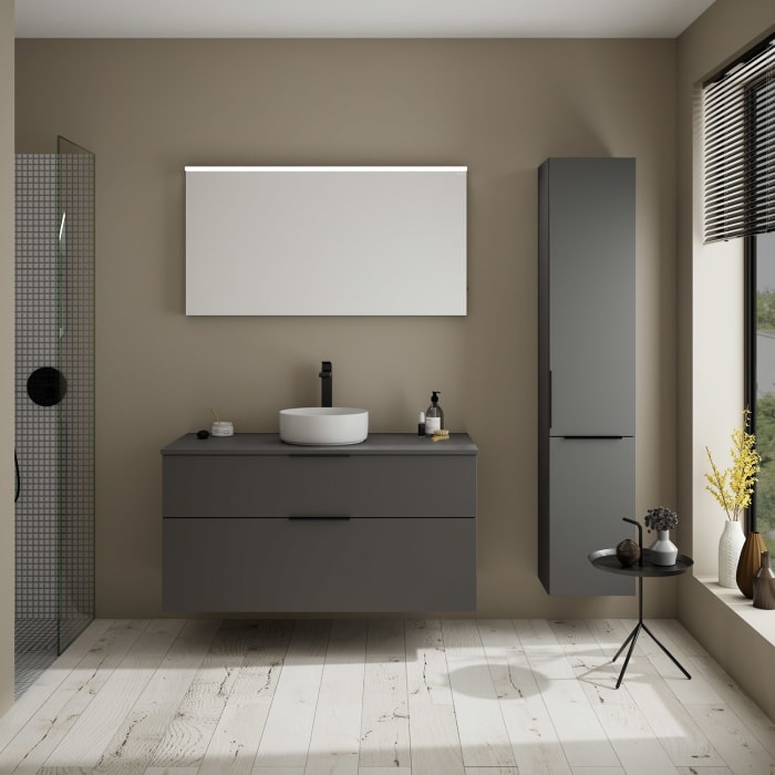 burgbad Eqio Waschtischunterschrank mit Konsolenplatte 120 cm, mit Griff G0200