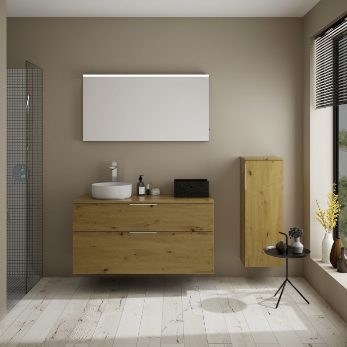 burgbad Eqio Waschtischunterschrank mit Konsolenplatte 120 cm, links, mit Griff G0146