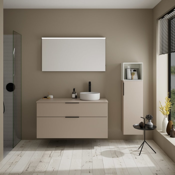 burgbad Eqio Waschtischunterschrank mit Konsolenplatte 120 cm, rechts, mit Griff G0200