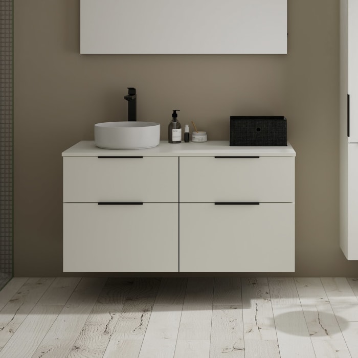 burgbad Eqio Waschtischunterschrank mit Konsolenplatte 120 cm, links, mit Griff G0200