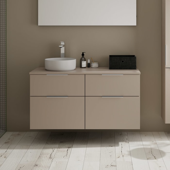 burgbad Eqio Waschtischunterschrank mit Konsolenplatte 120 cm, links, mit Griff G0146