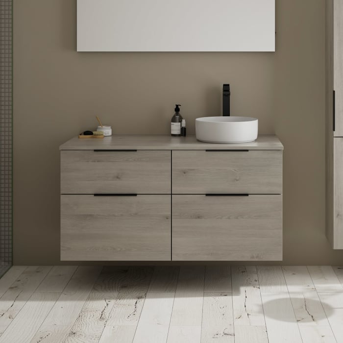 burgbad Eqio Waschtischunterschrank mit Konsolenplatte 120 cm, rechts, mit Griff G0200