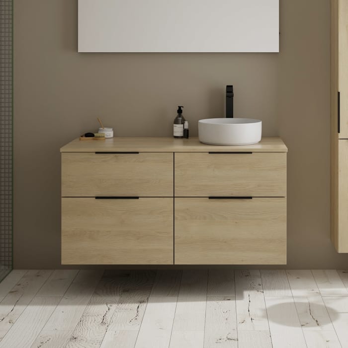 burgbad Eqio Waschtischunterschrank mit Konsolenplatte 120 cm, rechts, mit Griff G0200