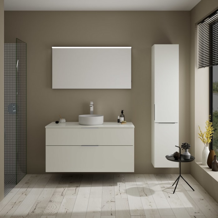 burgbad Eqio Waschtischunterschrank mit Konsolenplatte 120 cm, mit Griff G0146