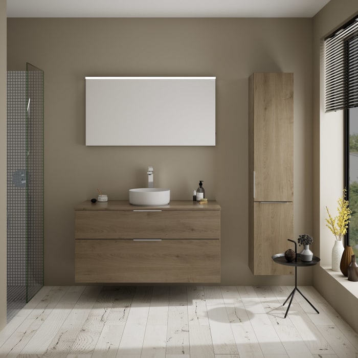 burgbad Eqio Waschtischunterschrank mit Konsolenplatte 120 cm, mit Griff G0146