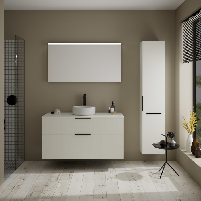 burgbad Eqio Waschtischunterschrank mit Konsolenplatte 120 cm, mit Griff G0200