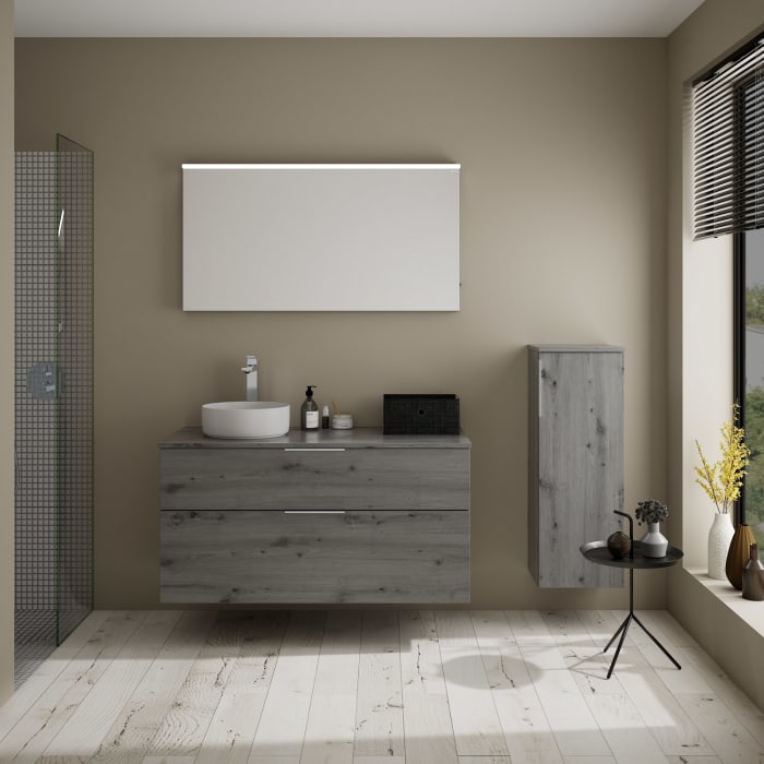 burgbad Eqio Waschtischunterschrank mit Konsolenplatte 120 cm, links, mit Griff G0146