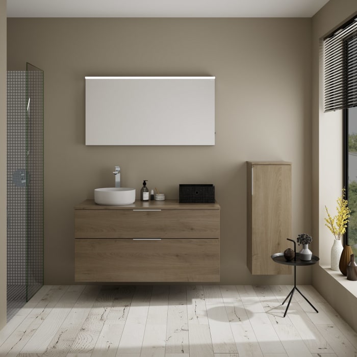 burgbad Eqio Waschtischunterschrank mit Konsolenplatte 120 cm, links, mit Griff G0146