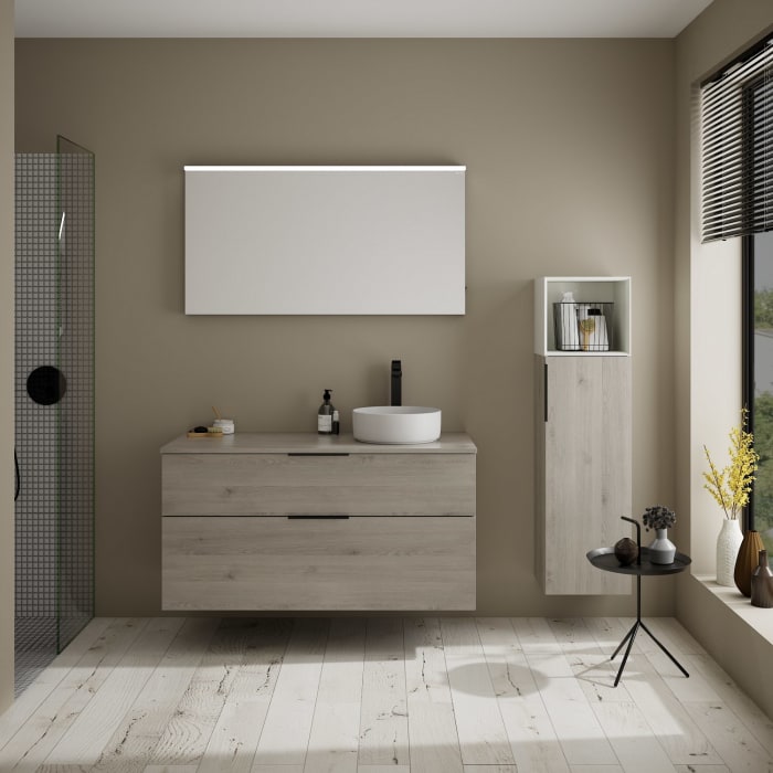 burgbad Eqio Waschtischunterschrank mit Konsolenplatte 120 cm, rechts, mit Griff G0200