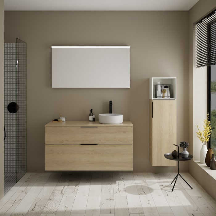 burgbad Eqio Waschtischunterschrank mit Konsolenplatte 120 cm, rechts, mit Griff G0200