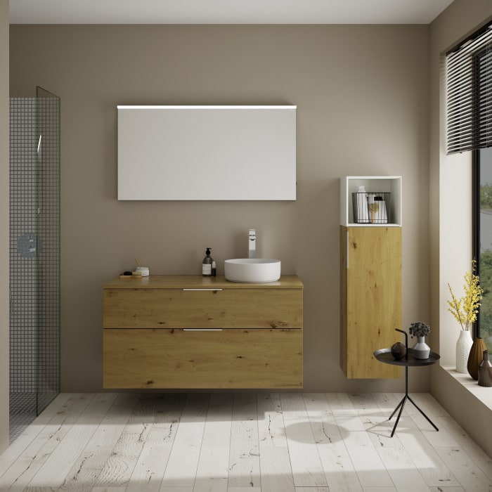 burgbad Eqio Waschtischunterschrank mit Konsolenplatte 120 cm, rechts, mit Griff G0146