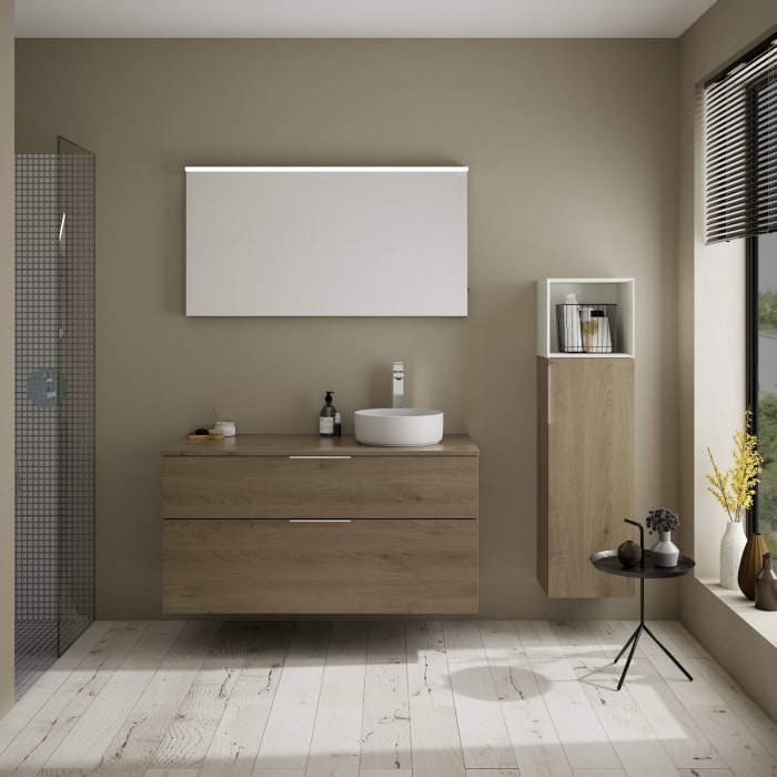 burgbad Eqio Waschtischunterschrank mit Konsolenplatte 120 cm, rechts, mit Griff G0146