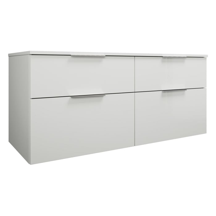 burgbad Eqio Waschtischunterschrank mit Konsolenplatte 140 cm, links, mit Griff G0146