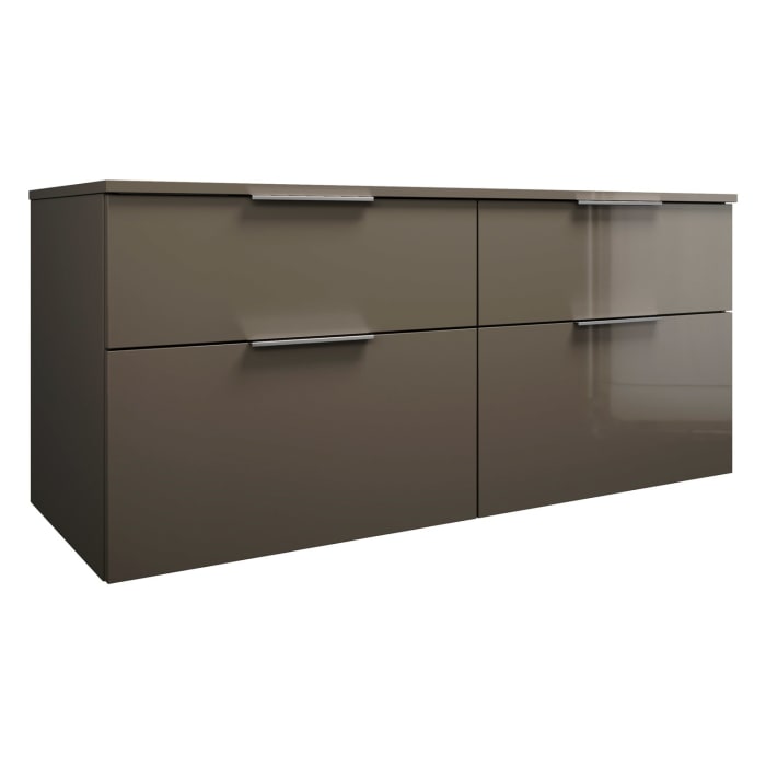 burgbad Eqio Waschtischunterschrank mit Konsolenplatte 140 cm, links, mit Griff G0146