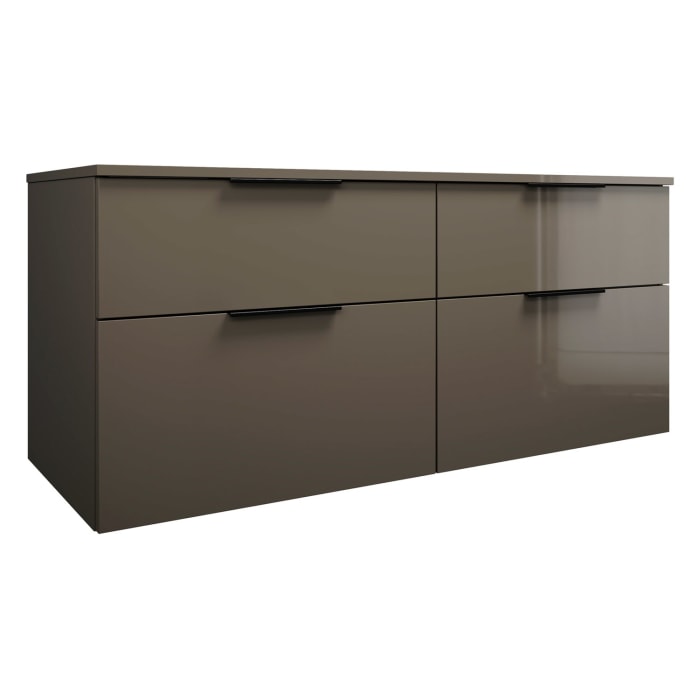 burgbad Eqio Waschtischunterschrank mit Konsolenplatte 140 cm, links und rechts, mit Griff G0200