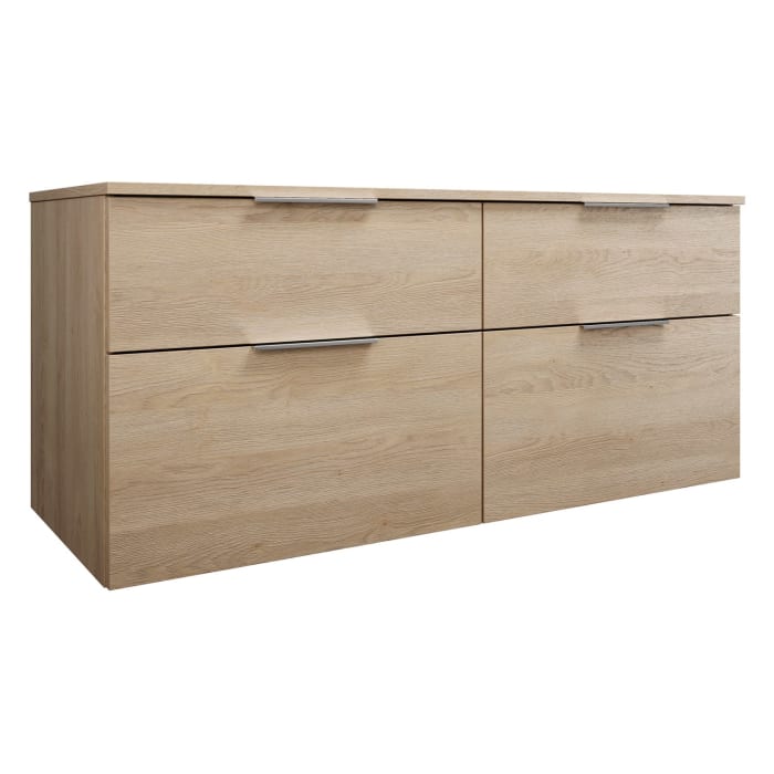 burgbad Eqio Waschtischunterschrank mit Konsolenplatte 140 cm, links, mit Griff G0146