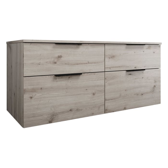 burgbad Eqio Waschtischunterschrank mit Konsolenplatte 140 cm, rechts, mit Griff G0200