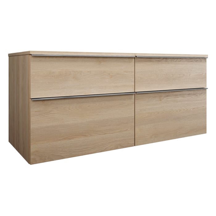 burgbad Eqio Waschtischunterschrank mit Konsolenplatte 140 cm, links und rechts, mit Griffleiste G0251