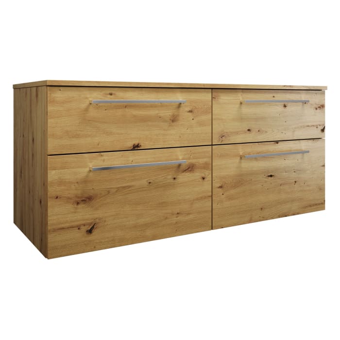 burgbad Eqio Waschtischunterschrank mit Konsolenplatte 140 cm, links, mit Stangengriff P95